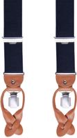 Profuomo Bretels Effen Navy Bruin
