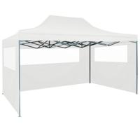 Partytent met 3 zijwanden inklapbaar 3x4 m staal wit - thumbnail