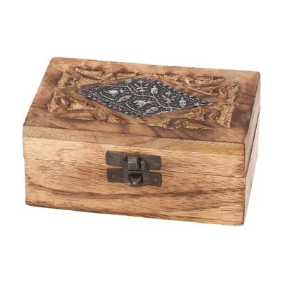 Houten sieradenkistje/opbergkistje 12 x 7 cm - Houten sieradenkistje/opbergkistje 12 x 7 cm -