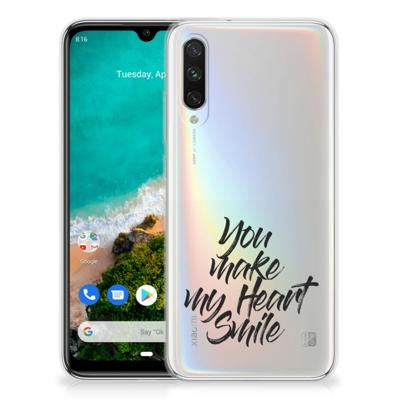 Xiaomi Mi A3 Siliconen hoesje met naam Heart Smile