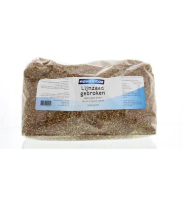 Nova Vitae Nova Vitae Lijnzaad Gebroken (1000g) Nova Vitae Nova Vitae Lijnzaad Gebroken (1000g)