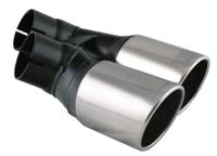 Race Sport uitlaatsierstuk dubbel GTI look 69 mm 27 cm RVS zilver