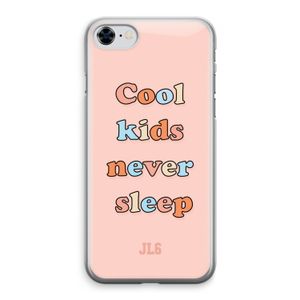 Cool Kids Never Sleep: iPhone 8 Transparant Hoesje