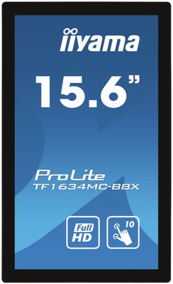 Iiyama ProLite TF1634MC-B8X LED-monitor Energielabel F (A - G) 39.6 cm (15.6 inch) 1920 x 1080 Pixel 16:9 25 ms DisplayPort, VGA, HDMI, USB IPS LED