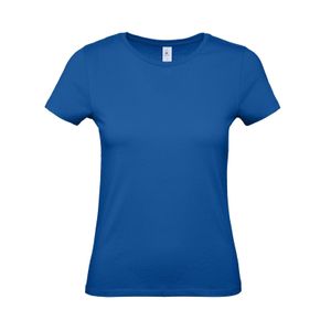 Set van 2x stuks blauw basic t-shirts met ronde hals voor dames van katoen, maat: L (40)