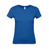 Set van 2x stuks blauw basic t-shirts met ronde hals voor dames van katoen, maat: L (40)