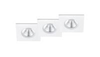 Trio Badkamer inbouwspots Zagros (3x) met led vierkant wit 650610331