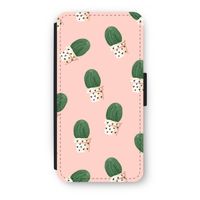 Cactusprint roze: iPhone 8 Plus Flip Hoesje - thumbnail