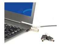 Port Connect's Slim beveiligingskabelslot - Beveiligingskabel voor ultrabooks en apparaten met een T-veiligheidsslot.