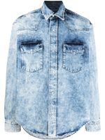 VTMNTS chemise en jean à effet délavé - Bleu