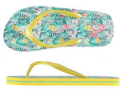 XQ Footwear teenslippers meisjes groen/geel XQ Footwear teenslippers meisjes groen/geel