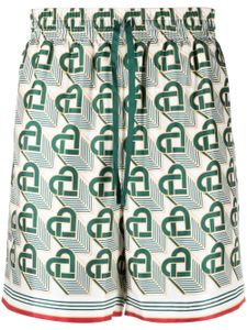 Casablanca short Heart Monogram en soie - Vert