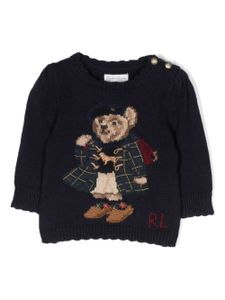 Ralph Lauren Kids pull en maille intarsia à logo Polo Bear - Bleu