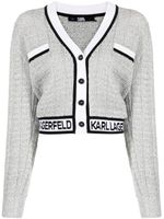 Karl Lagerfeld cardigan en tweed à coupe crop - Blanc