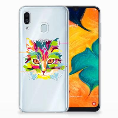 Samsung Galaxy A30 Telefoonhoesje met Naam Cat Color Samsung Galaxy A30 Telefoonhoesje met Naam Cat Color