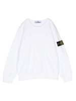 Stone Island Junior sweat en coton à patch logo - Blanc