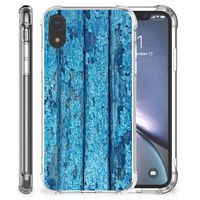 Apple iPhone Xr Stevig Telefoonhoesje Wood Blue - thumbnail