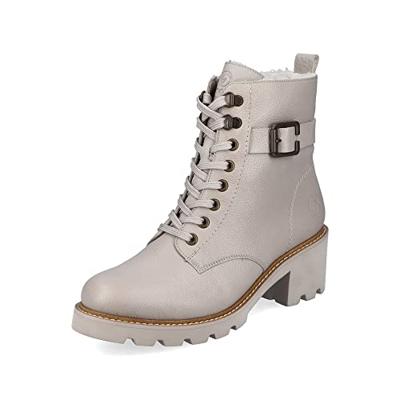 Remonte DAMES Enkellaarzen D0A74, Vrouwen Motorlaarzen,verwisselbaar voetbed,winter enkellaars,laarzen,halve laarzen,bikerlaars,beige,39 EU / 6 UK