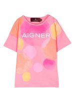 Aigner Kids t-shirt en coton à logo imprimé - Rose