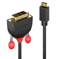 Lindy 36282 video kabel adapter 2 m HDMI Type C (Mini) DVI-D Zwart