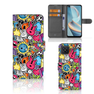 OPPO Reno4 Z Wallet Case met Pasjes Punk Rock