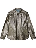 Rick Owens Fogpocket high-shine shirt jacket - Argent - thumbnail