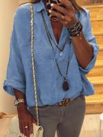 Grijs Casual Lang Mouw Stevig Topjes