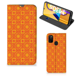 Samsung Galaxy M30s | M21 Hoesje met Magneet Batik Oranje