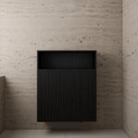 Gliss Design Timotheus badkamerkast met ribbelfront 100cm black veneer - thumbnail