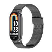 By Qubix - Stalen RVS band - Zwart - Compatible met Xiaomi Smart Band 8 & 9 - Compatible Xiaomi bandje