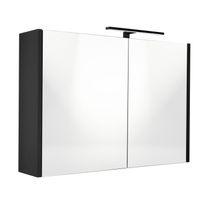 Best Design Spiegelkast Happy Black Incl. LED verlichting 100x60 cm Mat Zwart