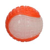 Dog Comets Glow in The Dark Moon Ball - 10 cm - Hondenspeelgoed - Te water en op land - Apporteerspeelgoed - met pieptoon - L - Oranje