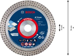 Bosch Accessoires Expert HardCeramic 76 mm diamantdoorslijpschijf 76 x 1,9 x 10 mm - 1 stuk(s) - 2608900652