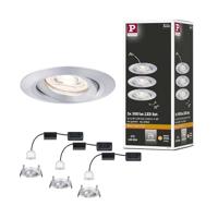 Paulmann 92975 Nova Mini Plus LED inbouwlamp Coin 3 stuks rond zwenkbaar 3x4,2W EasyDim dimbaar alu inbouwlamp aluminium warmwit 2700 K, 126 W
