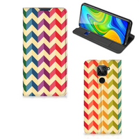 Xiaomi Redmi Note 9 Hoesje met Magneet Zigzag Multi Color - thumbnail