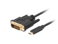 USB-C naar DVI-D (24+1) LANBERG stekker/stekker, 1,8 m, zwart