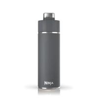Ninja Thirsti Waterfles en Veldfles 530 ML met Lekvrij Deksel. Koolzuurhoudende, Koude en Warme Dranken. Ideaal voor Reizen & Sporten, Drievoudig Geïsoleerde, Roestvrijstalen Fles, Grijs, DW1801EUUKGY