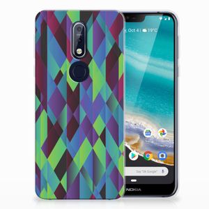 Nokia 7.1 TPU Hoesje Abstract Green Blue