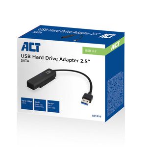 ACT AC1510 tussenstuk voor kabels SATA USB Type-A Zwart