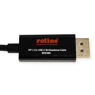 ROLINE USB Type C - DisplayPort, v1.2, bidirectionele adapterkabel, M/M, 2 m