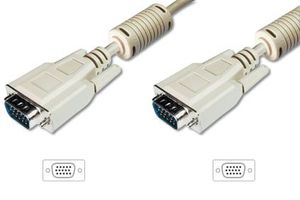 ASSMANN Electronic AK-310103-018-E VGA kabel 1,8 m VGA (D-Sub) Beige, Nikkel