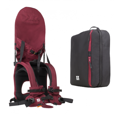 MiniMeis Schouderdrager en rugzak - wijnrood MiniMeis Schouderdrager en rugzak - wijnrood