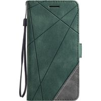 iPhone 14 hoesje - Bookcase - Pasjeshouder - Portemonnee - Patroon - Kunstleer - Groen