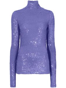 Proenza Schouler haut brodé de sequins à col montant - Violet