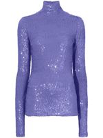 Proenza Schouler haut brodé de sequins à col montant - Violet - thumbnail