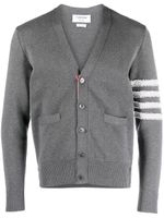 Thom Browne 4-Bar Stripe V-neck cardigan - Gris - thumbnail