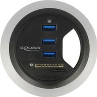 Delock 62869 in-desk hub 3-poorts USB 3.0 + SD-kaartlezer met 2 sleuven - thumbnail