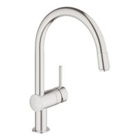 GROHE Minta Keukenkraan - hoog - draaibare/uittrekbare ronde uitloop - supersteel geborsteld 32918DC0