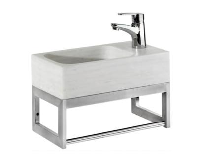 B-Stone Mara marmer fontein op RVS frame 40x22cm