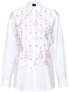 PINKO chemise à ornements strassés - Blanc